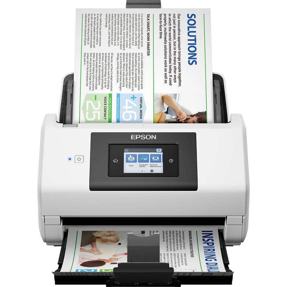 Epson DS-780N scanner documentale di rete ad alta velocità con ADF da 100 fogli. Scansioni rapide a 45ppm e display touchscreen intuitivo. Epson DS-780N scanner documentale di rete ad alta velocità con ADF da 100 fogli. Scansioni rapide a 45ppm e display touchscreen intuitivo.